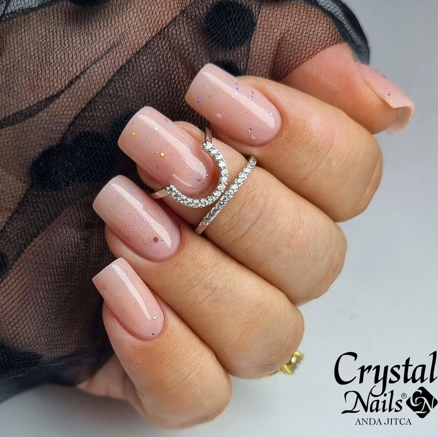 Crystal Nails Glam Top Gel 4ml - Rainbow Rose képe 2